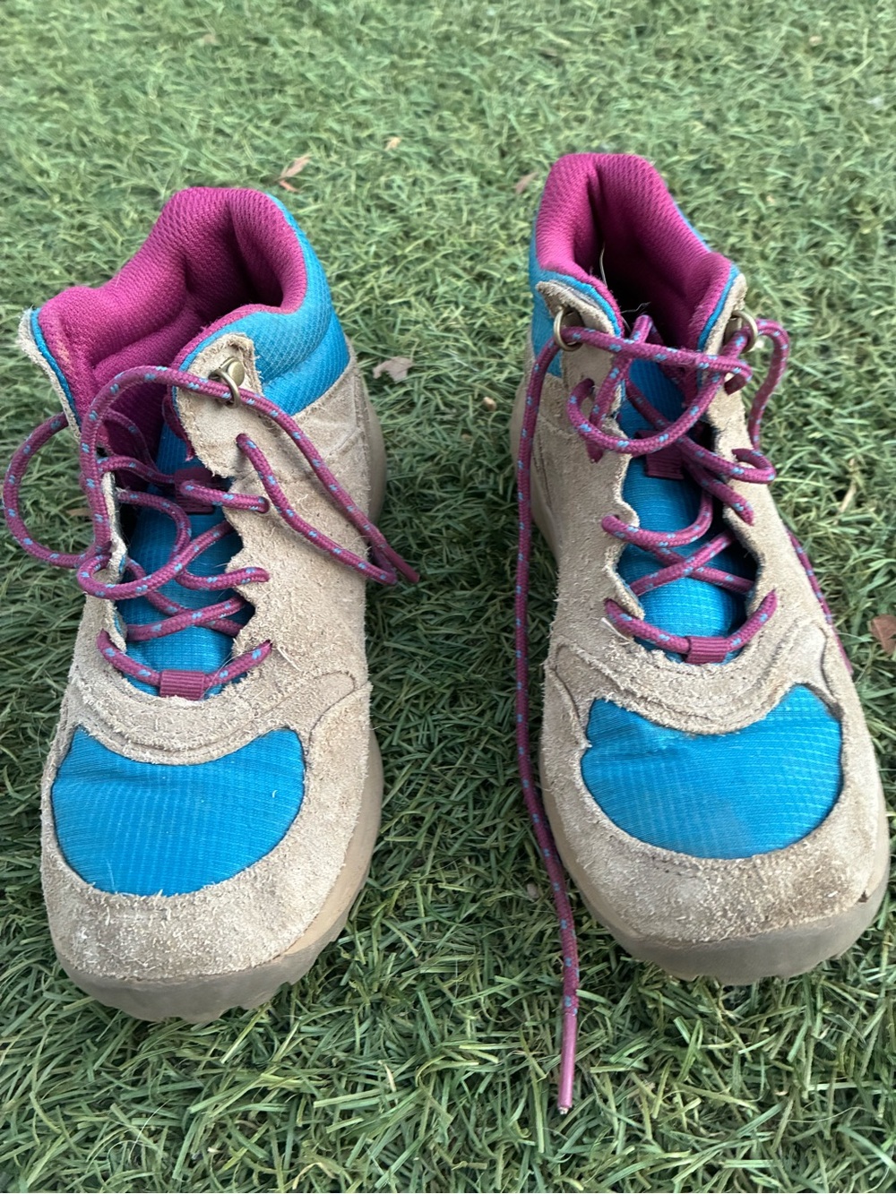 Merrell Kids Teal and Pink High-Top Hiking Boots